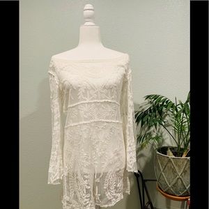 YOUARENOTALONE Lace Dress Coverup